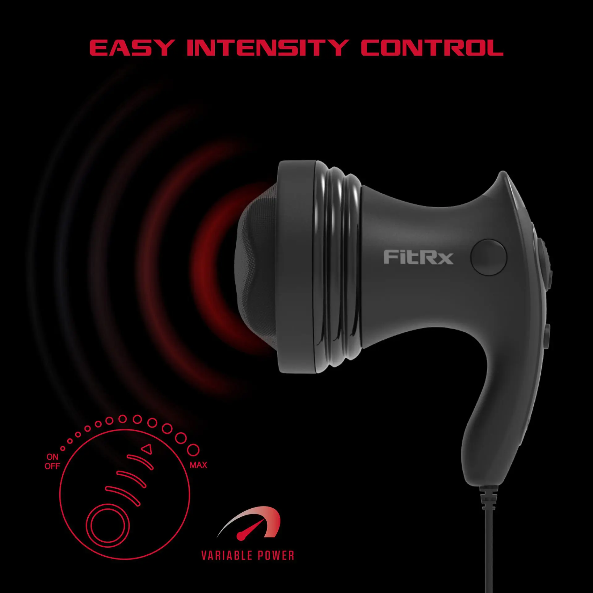 FitRx Heat Therapy Neck and Back Massager, Handheld Massage Gun with  Multiple Speeds, Attachments, and Heat Settings 