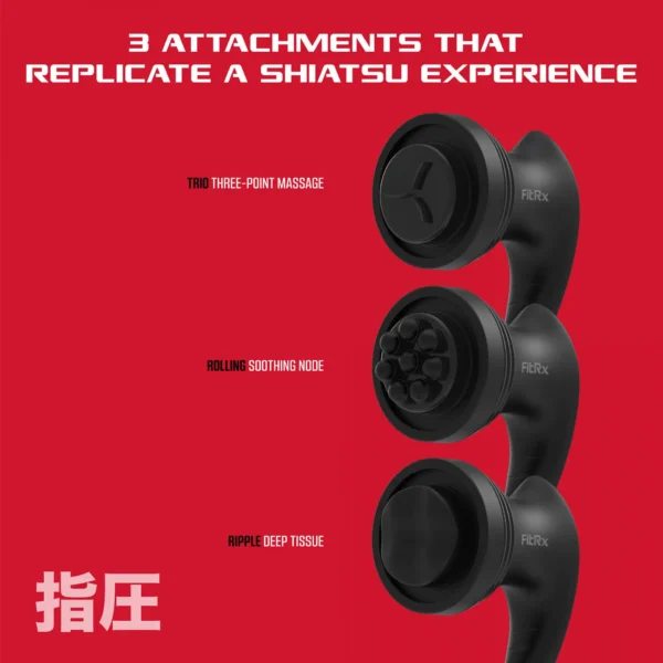 The three versatile attachments can be used to target certain sore areas with deep stimulation and get a true shiatsu experience anywhere.