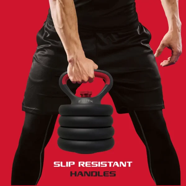 The kettlebells’ slip-resistant handles guarantee you’ll always have a firm grip while you go through your workout.