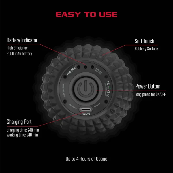 With one-button touch controls, a soft rubber surface, a highly efficient battery, and quick charging, this massager is the ideal relief tool.