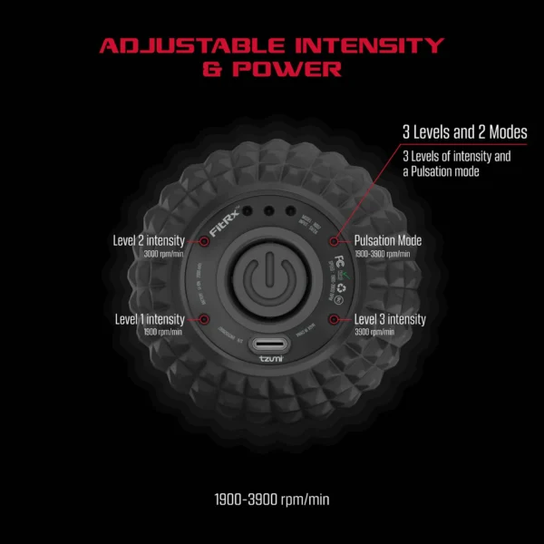 Modify your massage to fit your needs with the VibraRoller’s customizable intensity levels and optional auto-pulsation mode.