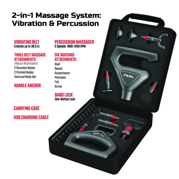 FitRx 2-in-1 Vibrating Massage Belt and Massage Gun - Image 2