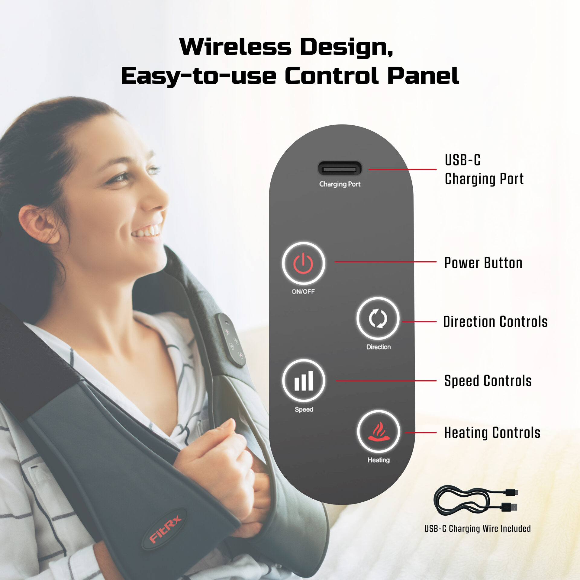 Buy Neck Massager Cordless with Heat Mini Intelligent USB Charging