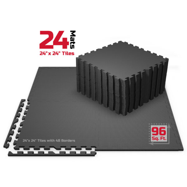FitRx Pro Mat Workout Floor Mats, 24-Pack