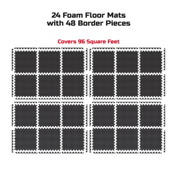 FitRx Pro Mat Workout Floor Mats, 24-Pack - Image 2