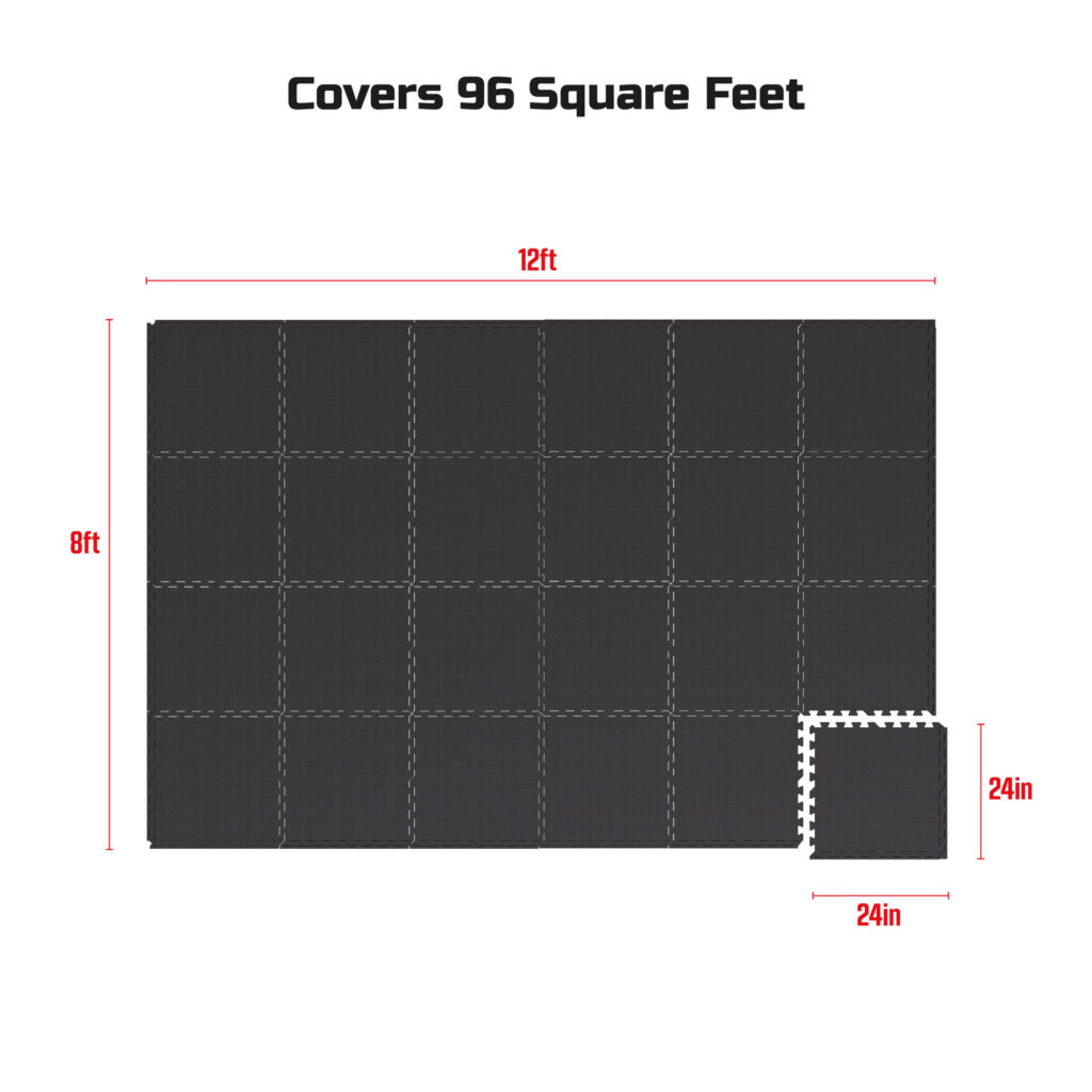 FitRx Pro Mat Workout Floor Mats, 24-Pack