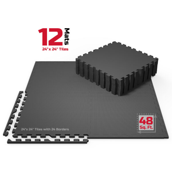 FitRx Pro Mat Workout Floor Mats, 12-Pack