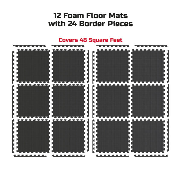 FitRx Pro Mat Workout Floor Mats, 12-Pack - Image 2