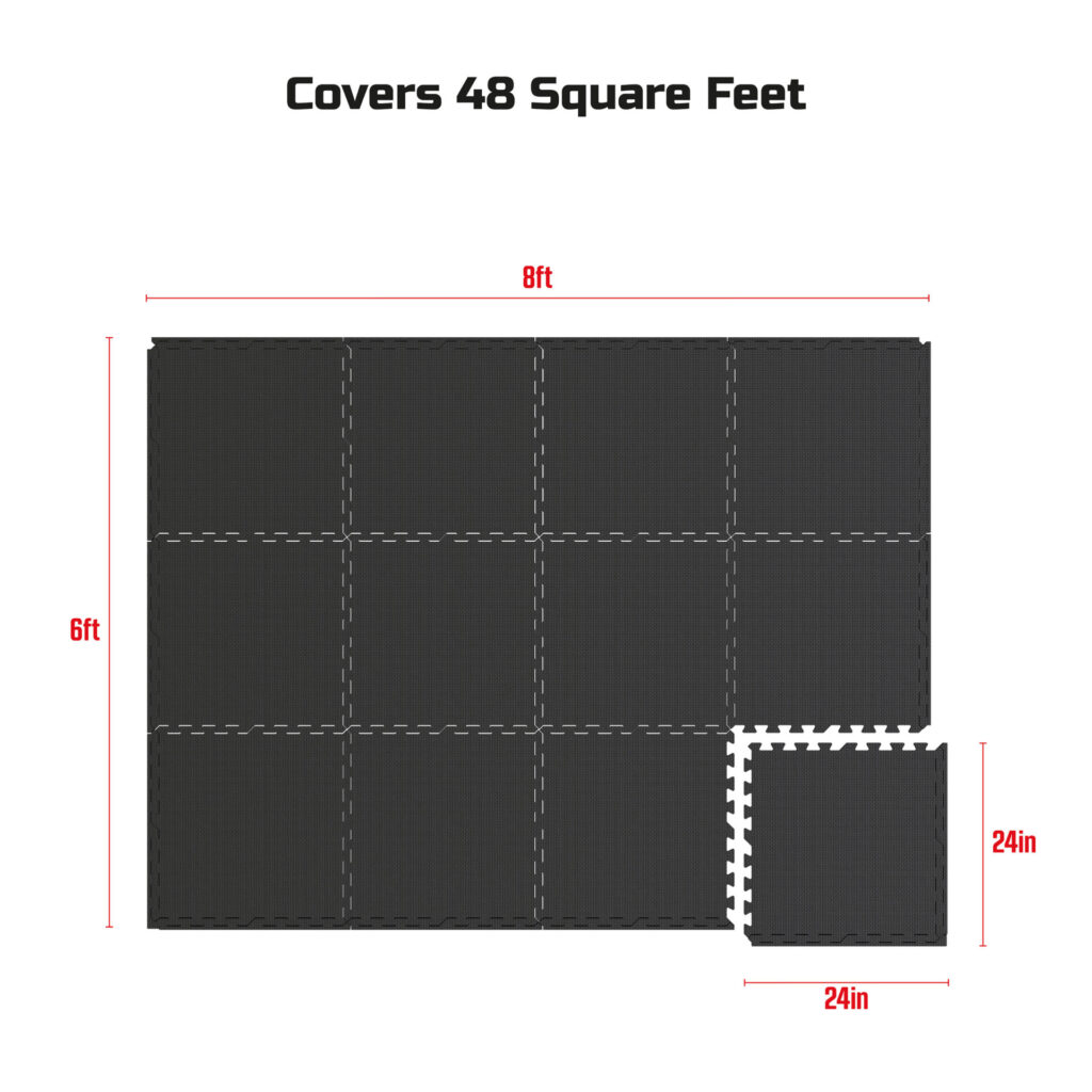 FitRx Pro Mat Workout Floor Mats, 12-Pack
