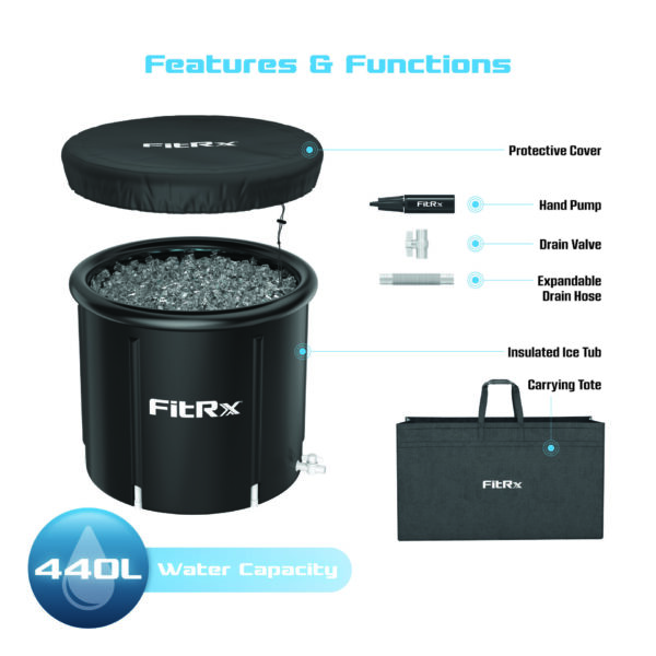 FitRx Ice Bath Cold Plunge Tub, 116 Gallon - Image 2
