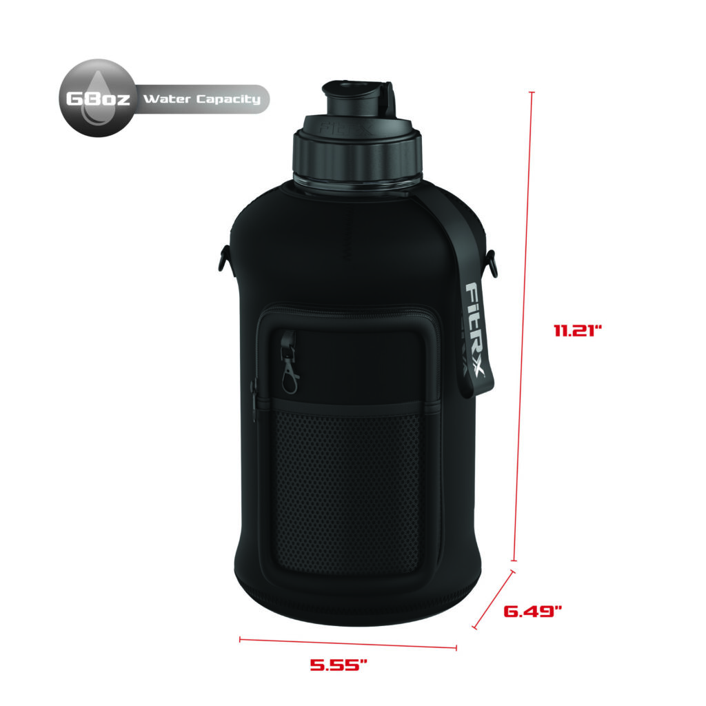Voyager 68oz Water Bottle with Insulated Sleeve & Carry Strap - FitRx™