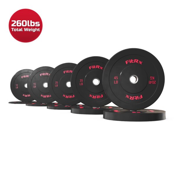 FitRx Bumper Plates Set, 260lbs.
