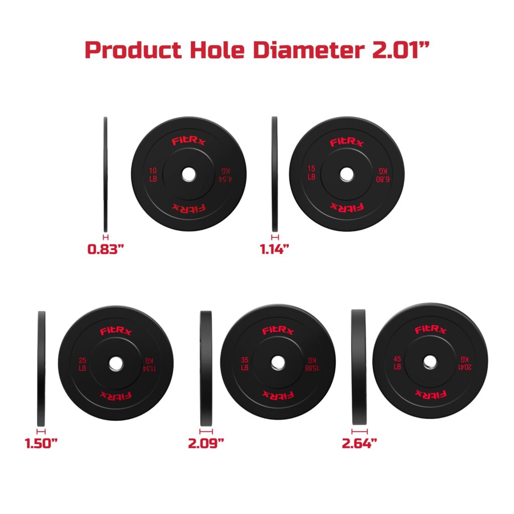 FitRx Bumper Plates Set, 260lbs.