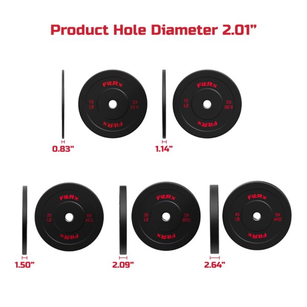 FitRx Bumper Plates Set, 260lbs. - Image 8