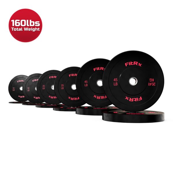 FitRx Bumper Plates Set, 160lbs.