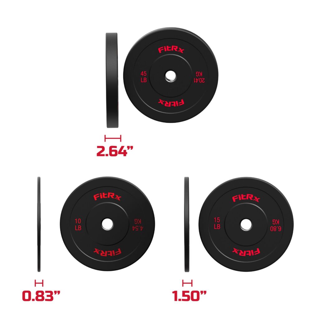 FitRx Bumper Plates Set, 160lbs.