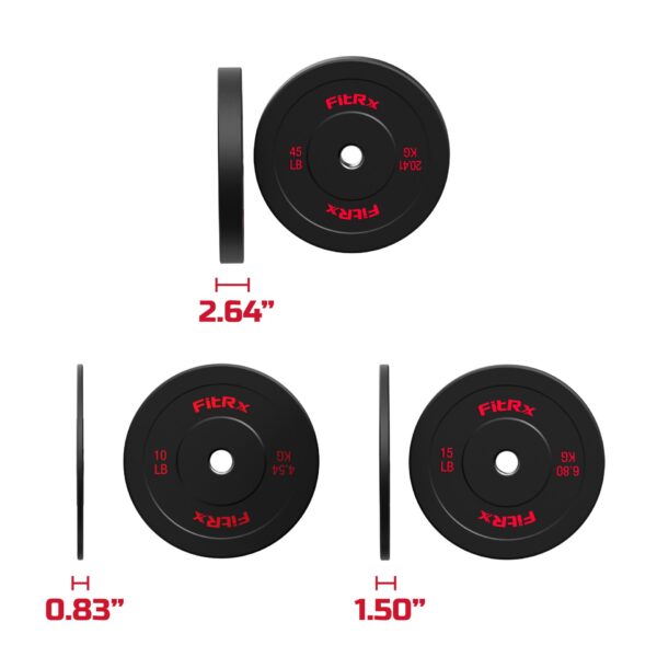FitRx Bumper Plates Set, 160lbs. - Image 8