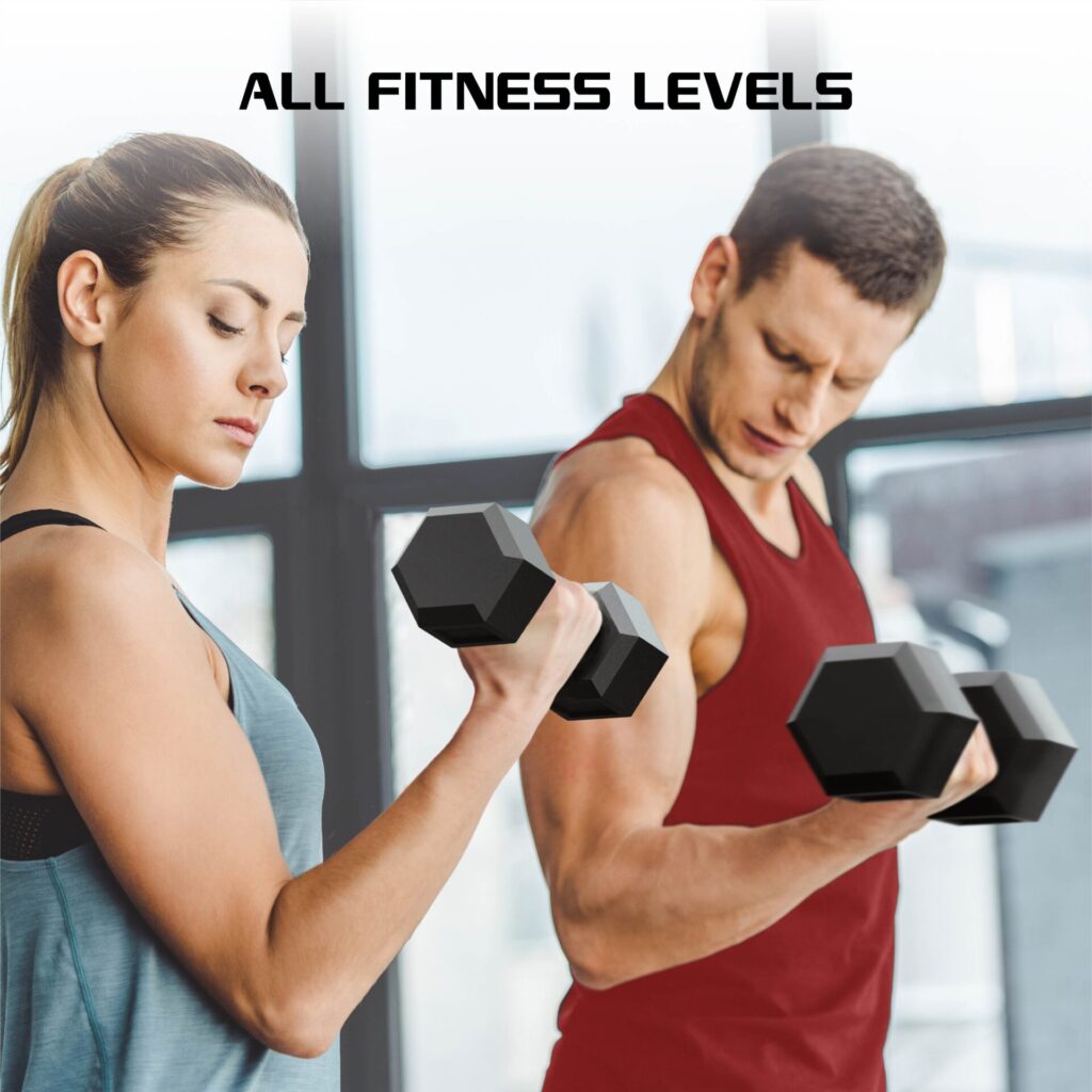 FitRx 25lb Rubber Hex Dumbbell Set